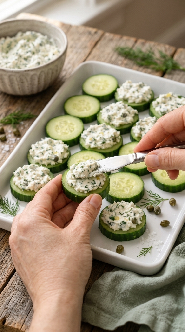 Herbed Cream Cheese Cucumber Bites