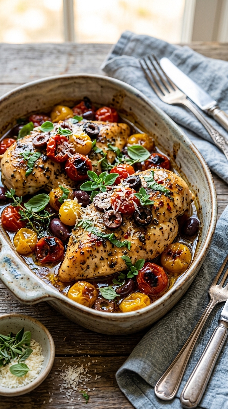 Easy Mediterranean Baked Chicken Recipe (One-Pan Healthy Dinner)